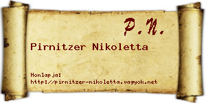 Pirnitzer Nikoletta névjegykártya